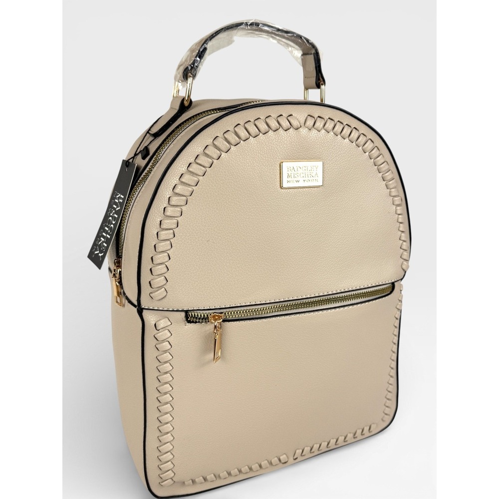 BADGLEY MISCHKA New York The Ann Backpack Purse Vegan Leather Beige NWT